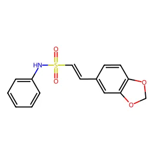 2-(1,3-benzodioxol-5-yl)-N-phenylethenesulfonamide structure