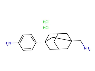 1-Aminomethyl-3-(4-aminophenyl)adamantane dihydrochloride structure