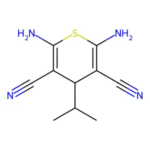2,6-Diamino-4-isopropyl-4H-thiopyran-3,5-dicarbonitrile structure