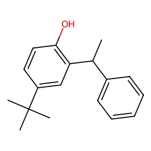 Phenol, 4-(1,1-dimethylethyl)-2-(1-phenylethyl)- structure