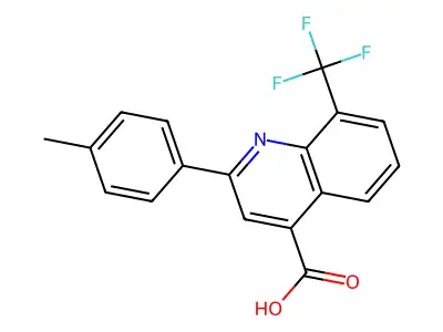 2-(4-Methylphenyl)-8-(trifluoromethyl)-4-quinolinecarboxylic acid structure