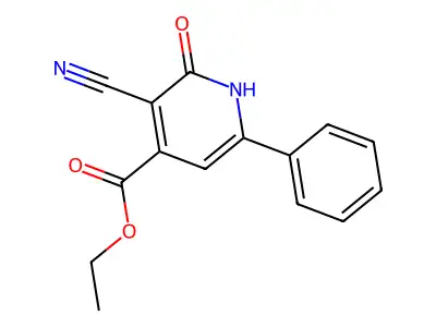 Ethyl 3-cyano-2-oxo-6-phenyl-1,2-dihydropyridine-4-carboxylate structure