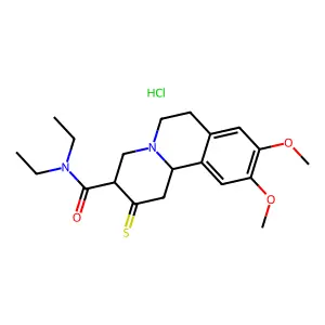 2H-Benzo(a)quinolizine-2-thione, 1,3,4,6,7,11b-hexahydro-3-(N,N-diethylaminocarbonyl)-9,10-dimethoxy-, hydrochloride structure