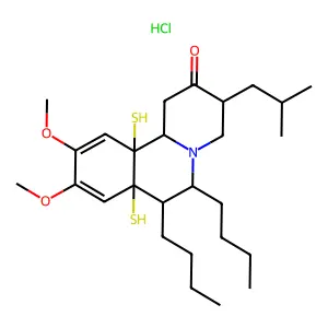 2H-Benzo(a)quinolizine, 1,3,4,6,7,11b-hexahydro-2,2-dibutylthio-9,10-dimethoxy-3-(2-methylpropyl)-, hydrochloride structure