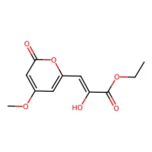 Ethyl 2-hydroxy-3-(4-methoxy-2-oxo-2H-pyran-6-yl)-2-propenoate structure