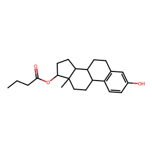 Estra-1,3,5(10)-triene-3,17-diol (17beta)-, 17-butanoate structure