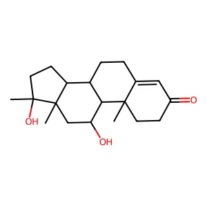 11alpha,17beta-Dihydroxy-17-methylandrost-4-en-3-one structure