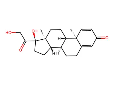 17Alpha,21-dihydroxypregna-1,4-diene-3,20-dione structure
