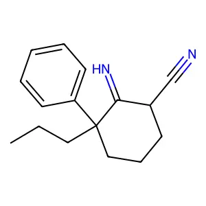2-Imino-3-phenyl-3-propylcyclohexane-1-carbonitrile structure