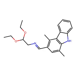 Carbazole, 3-(2,2-diethoxyethyliminomethyl)-1,4-dimethyl- structure