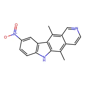 5,11-dimethyl-9-nitro-6H-pyrido[4,3-b]carbazole structure