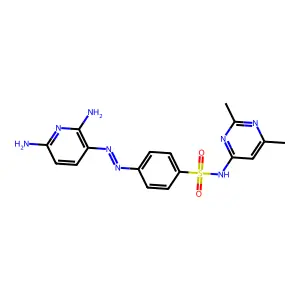 4-[(e)-{2,6-diamino-5-[(e)-phenyldiazenyl]pyridin-3-yl}diazenyl]-n-(1,3-thiazol-2-yl)benzenesulfonamide structure