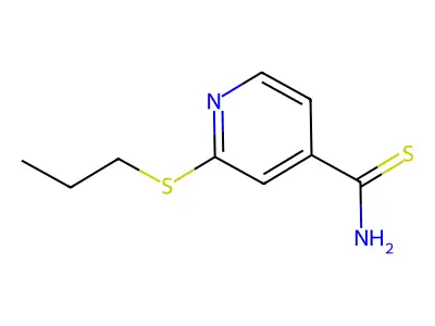 4-Pyridinecarbothioamide, 2-(propylthio)- structure