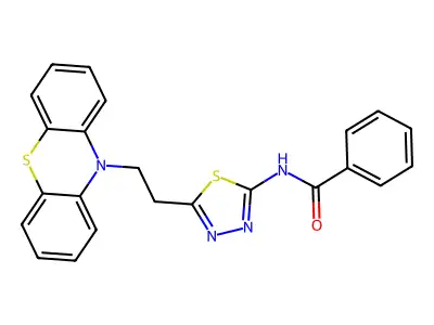 Benzamide, N-(5-(2-(10H-phenothiazin-10-yl)ethyl)-1,3,4-thiodiazol-2-yl)- structure