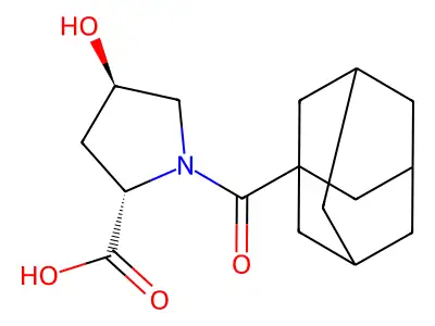 1-(Adamantane-1-carbonyl)-4-hydroxypyrrolidine-2-carboxylic acid structure