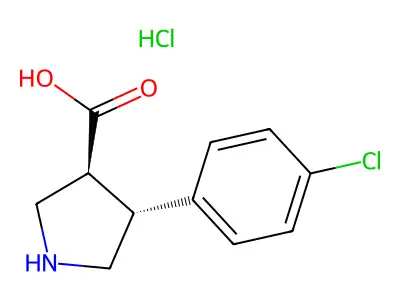 rac-(3R,4S)-4-(4-chlorophenyl)pyrrolidine-3-carboxylic acid hydrochloride structure