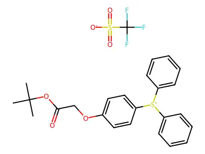 tert-Butyl 2-[4-(diphenylsulphonium)phenoxy] acetate, triflate salt structure
