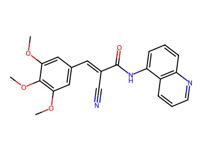 (E)-2-cyano-N-(5-quinolyl)-3-(3,4,5-trimethoxyphenyl)acrylamide;hydrochloride structure