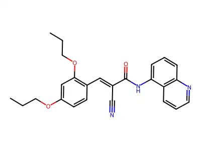 2-cyano-3-(2,4-dipropoxyphenyl)-N-(quinolin-5-yl)prop-2-enamide structure