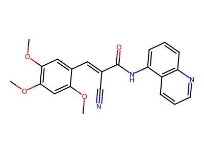 2-cyano-N-(quinolin-5-yl)-3-(2,4,5-trimethoxyphenyl)prop-2-enamide structure