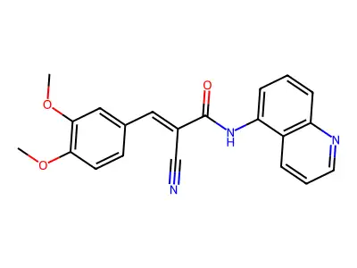 2-cyano-3-(3,4-dimethoxyphenyl)-N-(quinolin-5-yl)prop-2-enamide structure