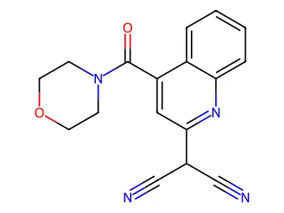 Morpholine, 4-((2-(dicyanomethyl)-4-quinolinyl)carbonyl)- structure