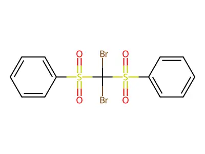 Benzene, 1,1'-[(dibromomethylene)bis(sulfonyl)]bis- structure