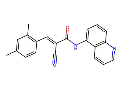 2-cyano-3-(2,4-dimethylphenyl)-N-(quinolin-5-yl)prop-2-enamide structure