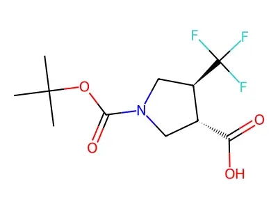 1-Boc-4-trifluoromethylpyrrolidine-3-carboxylic acid structure