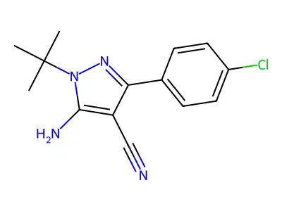 5-Amino-1-tert-butyl-3-(4-chlorophenyl)-1H-pyrazole-4-carbonitrile structure