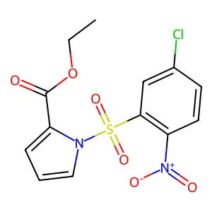 1H-Pyrrole-2-carboxylic acid, 1-((5-chloro-2-nitrophenyl)sulfonyl)-, ethyl ester structure