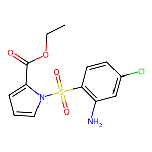 1H-Pyrrole-2-carboxylic acid, 1-((2-amino-4-chlorophenyl)sulfonyl)-, ethyl ester structure