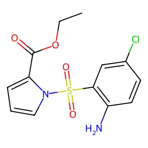 1H-Pyrrole-2-carboxylic acid, 1-((2-amino-5-chlorophenyl)sulfonyl)-, ethyl ester structure