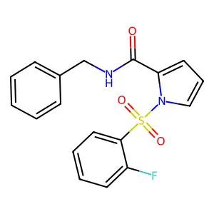 1H-Pyrrole-2-carboxamide, 1-((2-fluorophenyl)sulfonyl)-N-(phenylmethyl)- structure