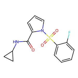 1H-Pyrrole-2-carboxamide, N-cyclopropyl-1-((2-fluorophenyl)sulfonyl)- structure