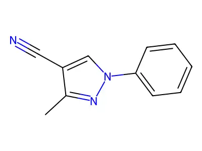 1H-Pyrazole-4-carbonitrile, 3-methyl-1-phenyl- structure