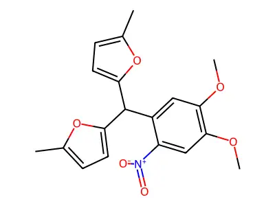 2-[(4,5-Dimethoxy-2-nitrophenyl)-(5-methylfuran-2-yl)methyl]-5-methylfuran structure