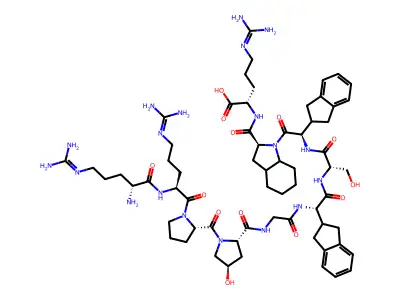 D-Arg-[Hyp3, IgI5, D-IgI7, Oic8]Bradykinin structure