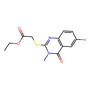 Ethyl 2-(6-iodo-3-methyl-4-oxoquinazolin-2-yl)sulfanylacetate structure