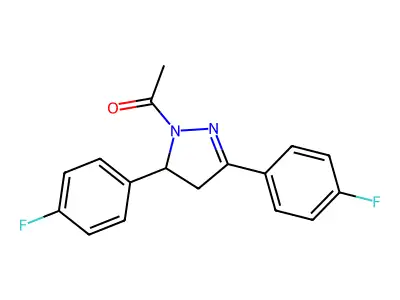 1-Acetyl-3,5-bis(4-fluorophenyl)-2-pyrazoline structure