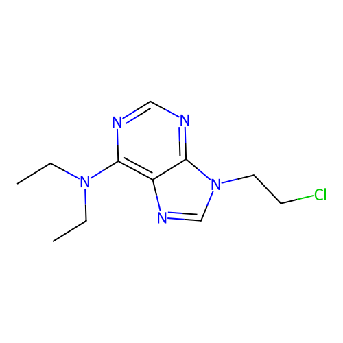 9-(2-chloroethyl)-N,N-diethyl-9H-purin-6-amine structure