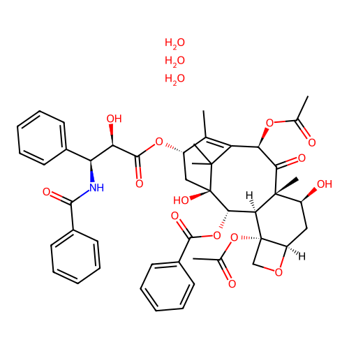 Benzenepropanoic acid, I(2)-(benzoylamino)-I+/--hydroxy-, (2aR,4S,4aS,6R,9S,11S,12S,12aR,12bS)-6,12b-bis(acetyloxy)-12-(benzoyloxy)-2a,3,4,4a,5,6,9,10,11,12,12a,12b-dodecahydro-4,11-dihydroxy-4a,8,13,13-tetramethyl-5-oxo-7,11-methano-1H-cyclodeca[3,4]benz[1,2-b]oxet-9-yl ester, hydrate (1:3), (I+/-R,I(2)S)- structure