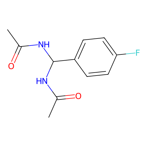 N-[acetamido-(4-fluorophenyl)methyl]acetamide structure