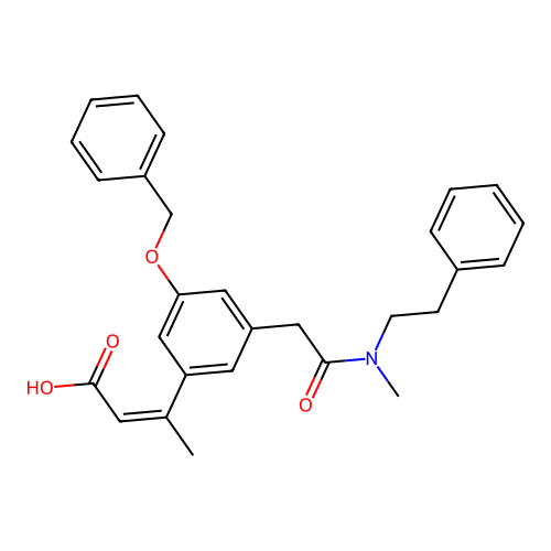 5-(2-(Methyl(2-phenethyl)amino)-2-oxoethyl)-2-(benzyloxy)cinnamic acid structure