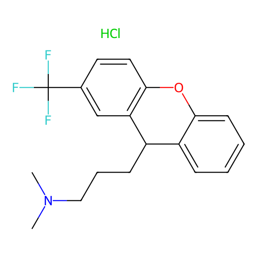 9-(3-Dimethylaminopropyl)-2-trifluoromethylxanthene, hydrochloride structure