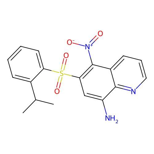 6-[[2-(1-Methylethyl)phenyl]]sulfonyl-5-nitro-8-quinolinamine structure