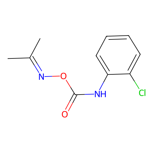 1-Chloro-2-[({[(1-methylethylidene)amino]oxy}carbonyl)amino]benzene structure