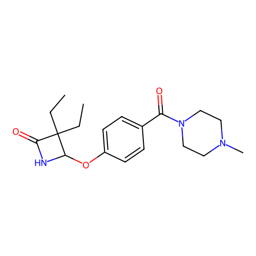 3,3-Diethyl-4-(4-(4-methylpiperazine-1-carbonyl)phenoxy)azetidin-2-one structure