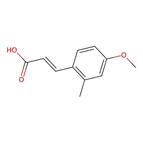 (2E)-3-(4-methoxy-2-methylphenyl)prop-2-enoic acid structure