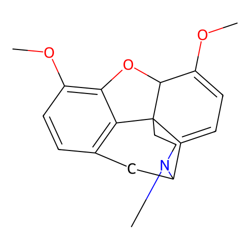 Morphinan, 6,7,8,14-tetradehydro-4,5-epoxy-3,6-dimethoxy-17-methyl-, (5alpha)- structure